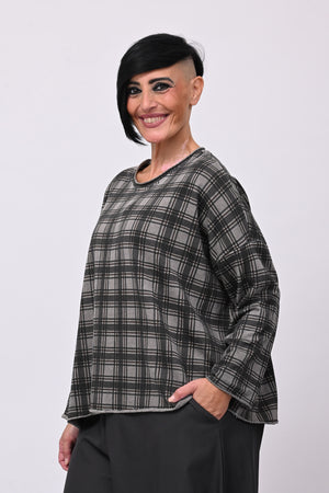 Felpa scatoletta tartan - Grigio