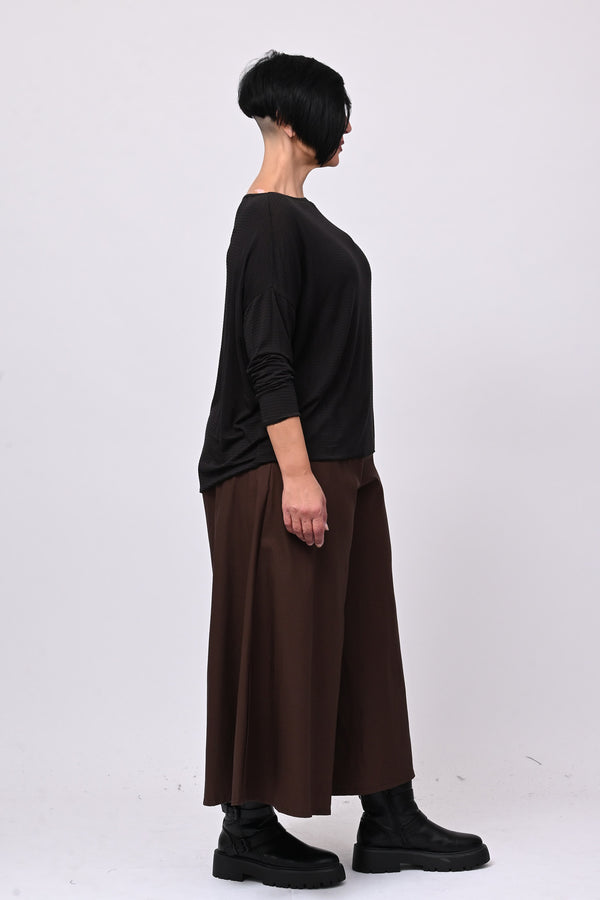 Maglia scatoletta righe - Nero