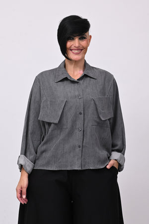 Giacca camicia jeans - Grigio