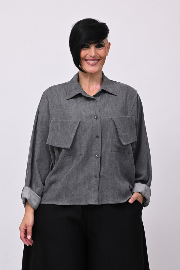 Giacca camicia jeans - Grigio