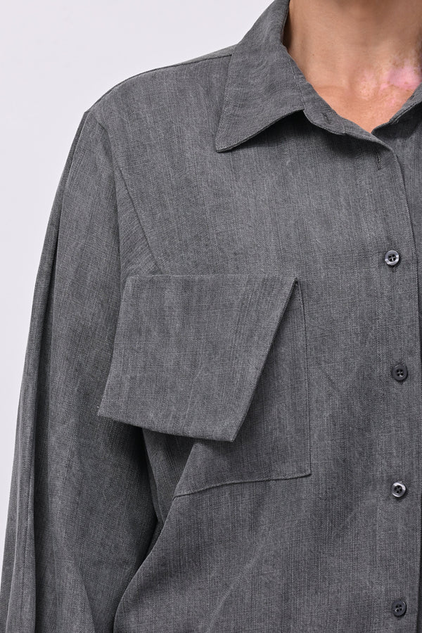 Giacca camicia jeans - Grigio