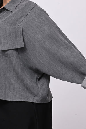 Giacca camicia jeans - Grigio