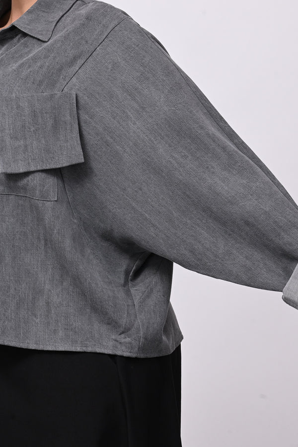 Giacca camicia jeans - Grigio