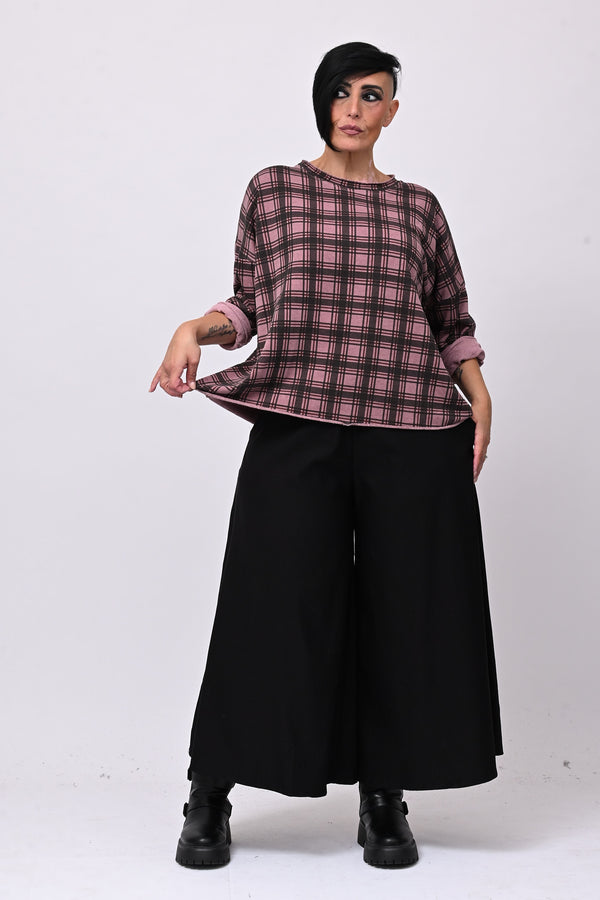 Felpa scatoletta tartan - Rosa