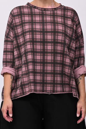 Felpa scatoletta tartan - Rosa