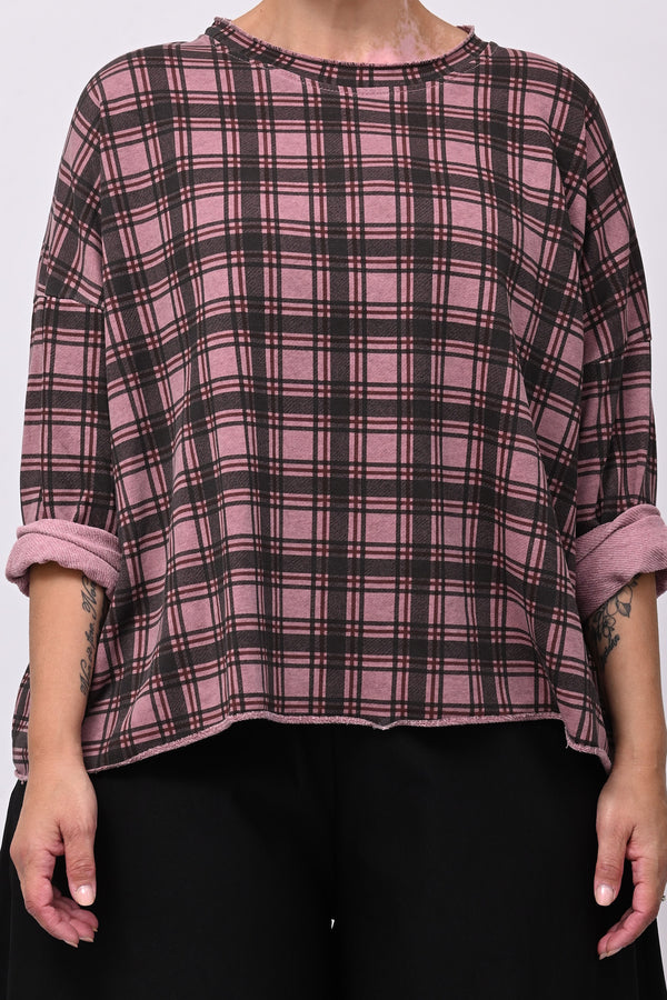 Felpa scatoletta tartan - Rosa