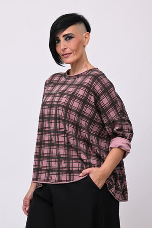 Felpa scatoletta tartan - Rosa