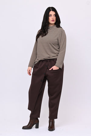 Maglia lupetto righe - Moro/Nude