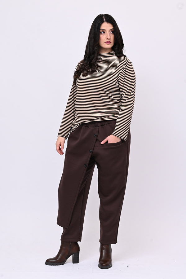 Maglia lupetto righe - Moro/Nude