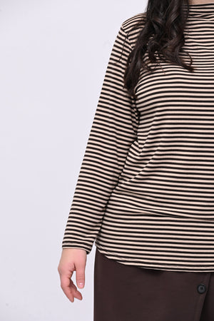 Maglia lupetto righe - Moro/Nude