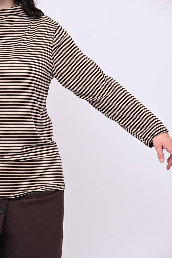 Maglia lupetto righe - Moro/Nude