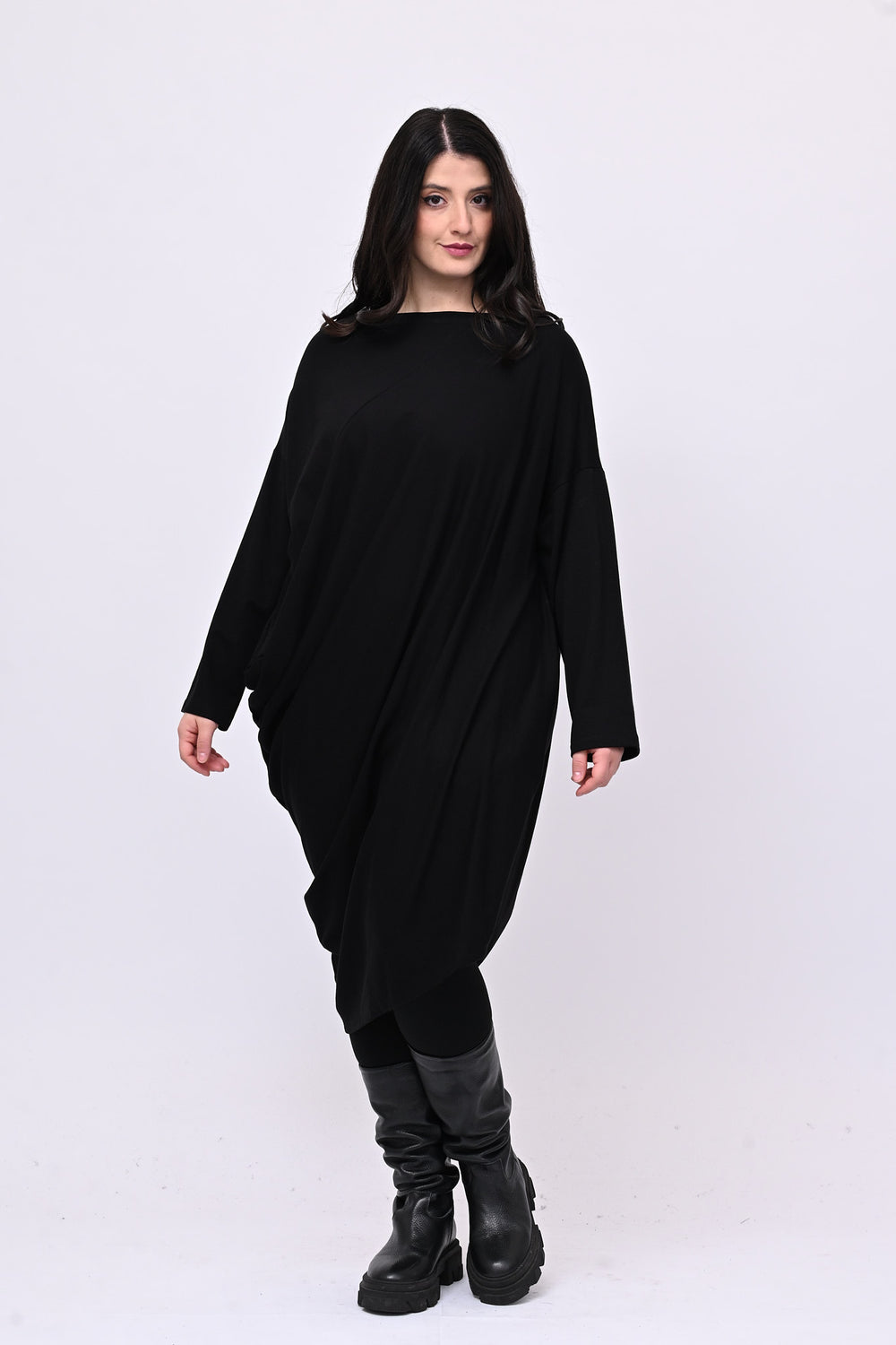 Abito felpa ovetto - Nero