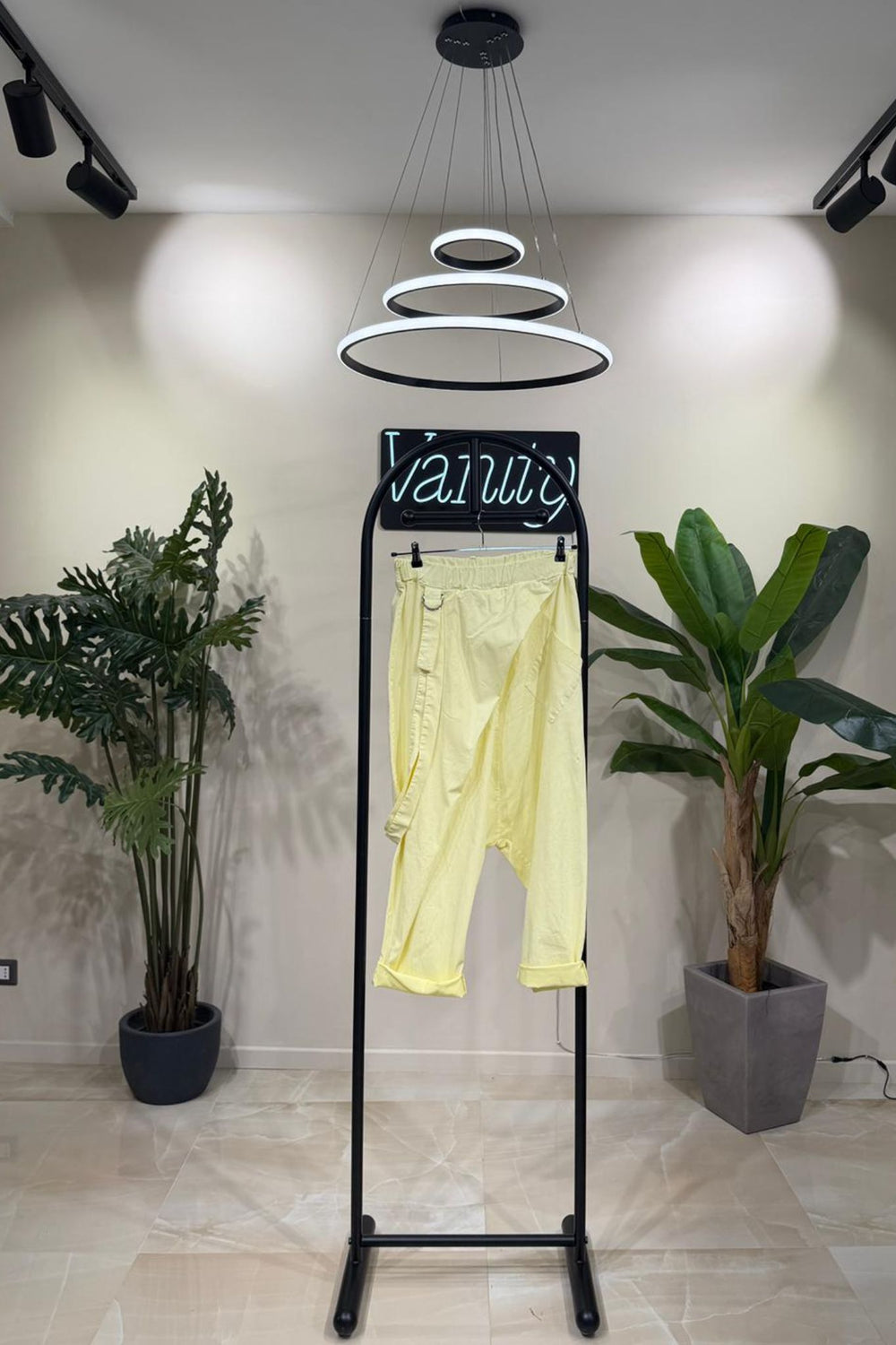 Pantalone cavallo basso fibbia - Giallo