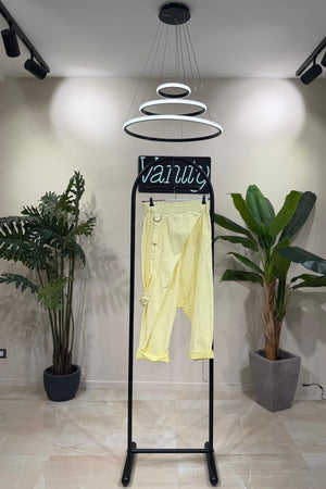 Pantalone cavallo basso fibbia - Giallo