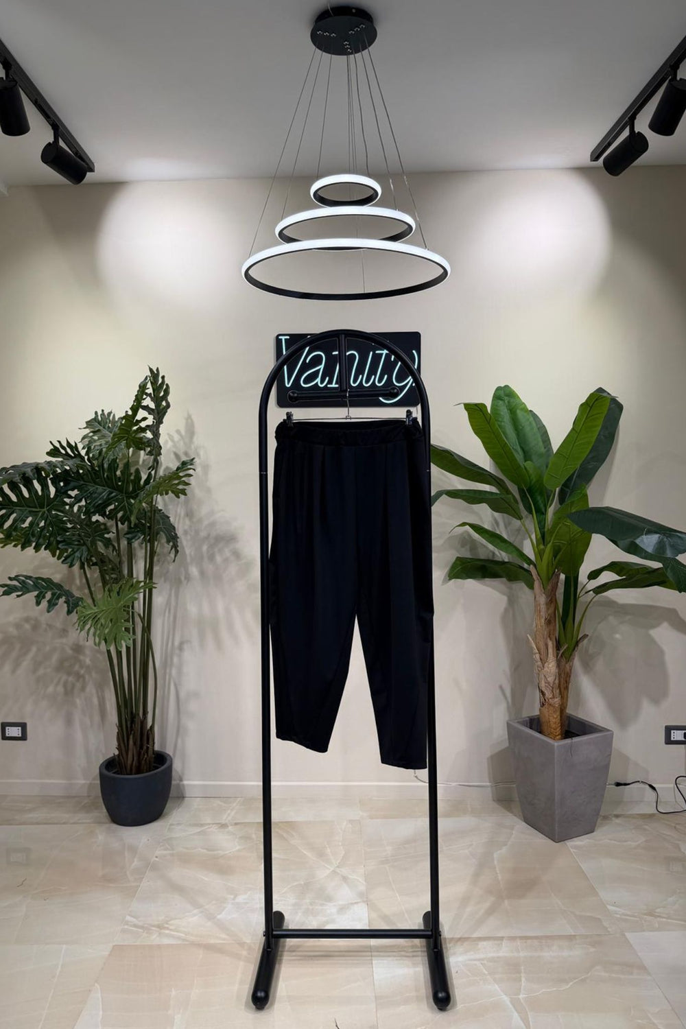 Pantalone carota punto Milano - Nero