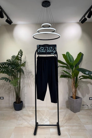 Pantalone carota punto Milano - Nero
