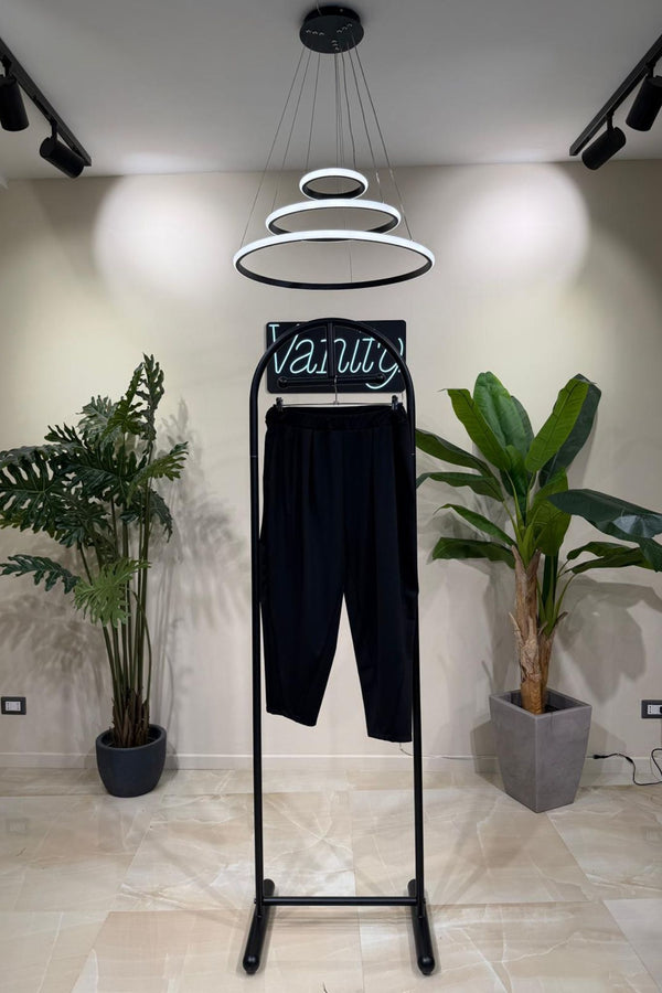 Pantalone carota punto Milano - Nero