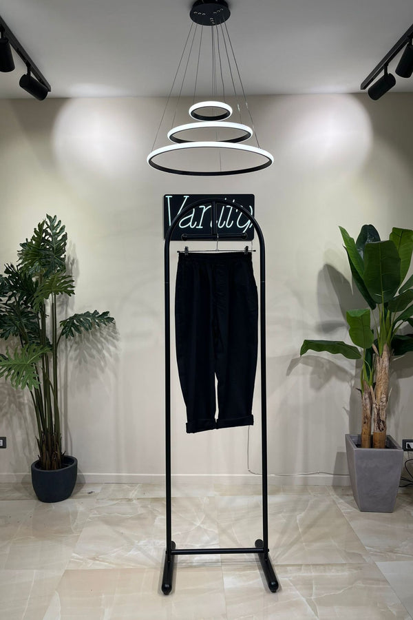 Pantalone cotone tasche - Nero
