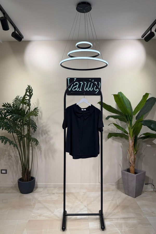 Maglia jersey colletto - Nero