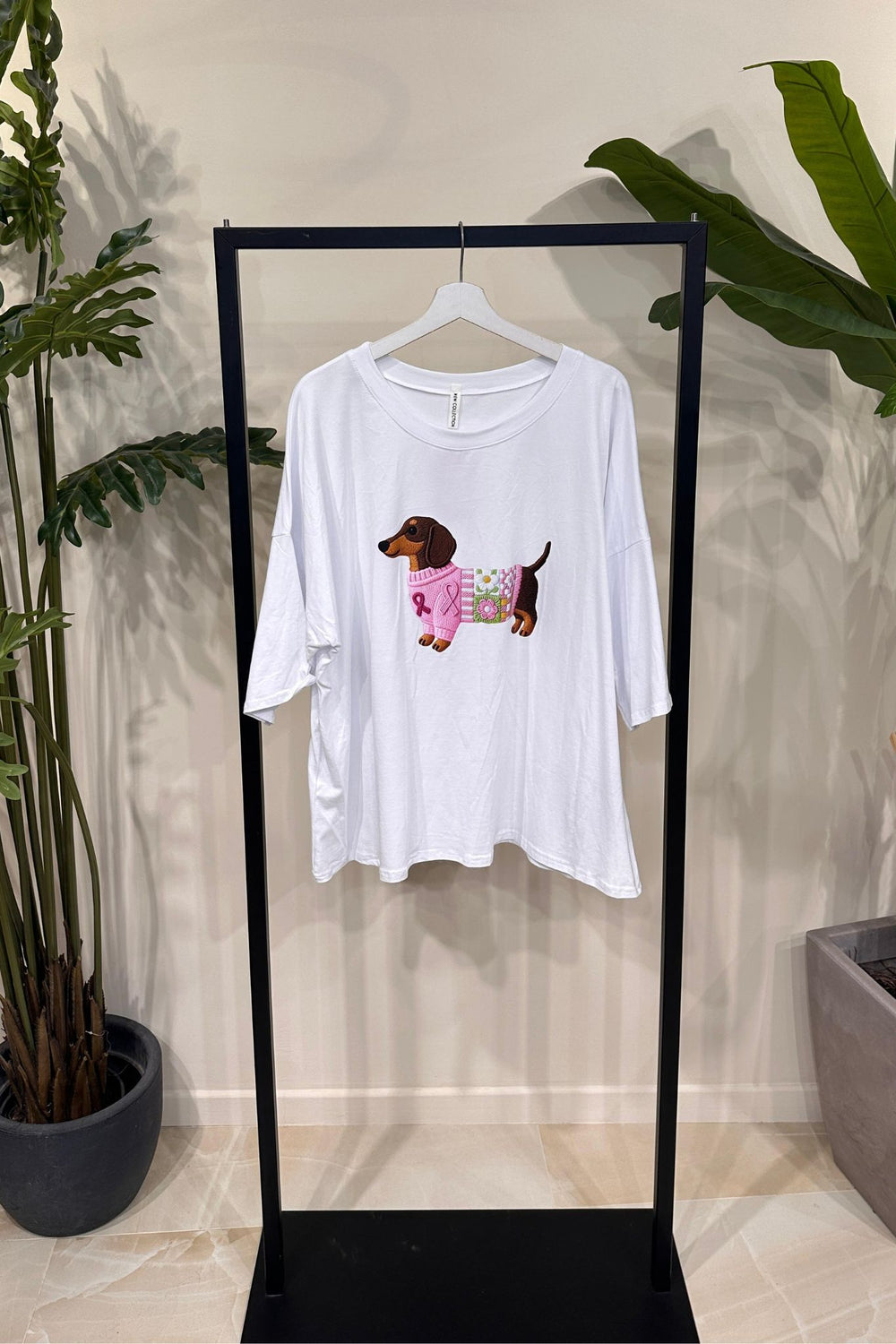 T-shirt scatola bassotto - Bianco