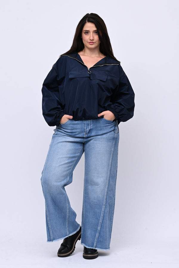Incerata zip cappuccio - Blu