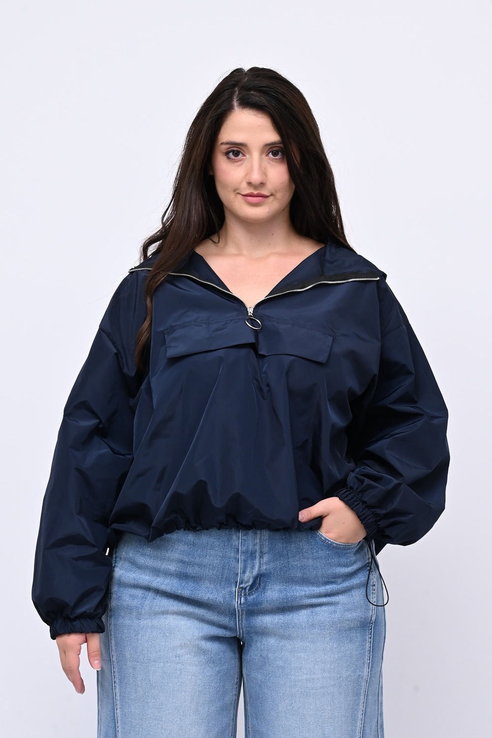 Incerata zip cappuccio - Blu