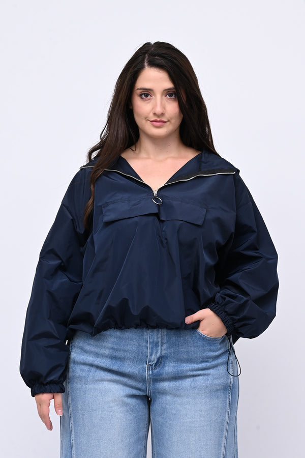 Incerata zip cappuccio - Blu
