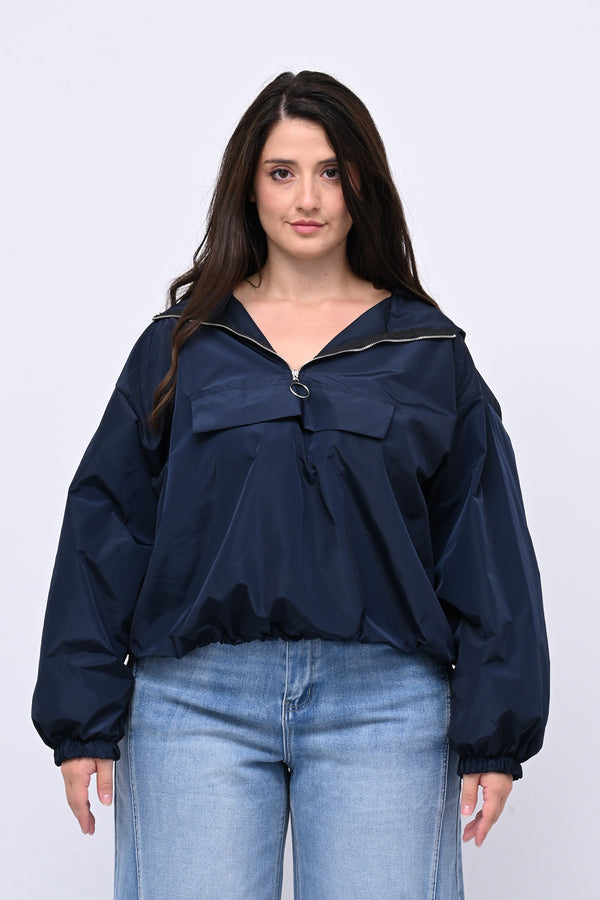 Incerata zip cappuccio - Blu