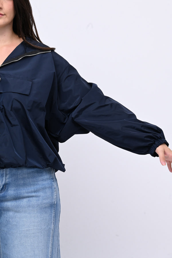 Incerata zip cappuccio - Blu