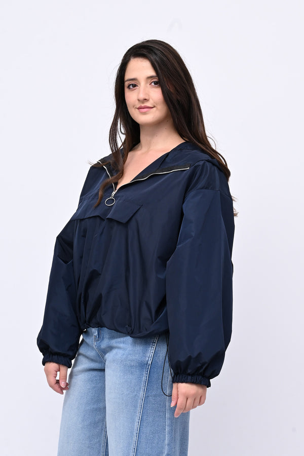 Incerata zip cappuccio - Blu