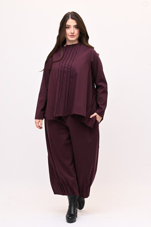 Completo punto Milano cuciture - Vino