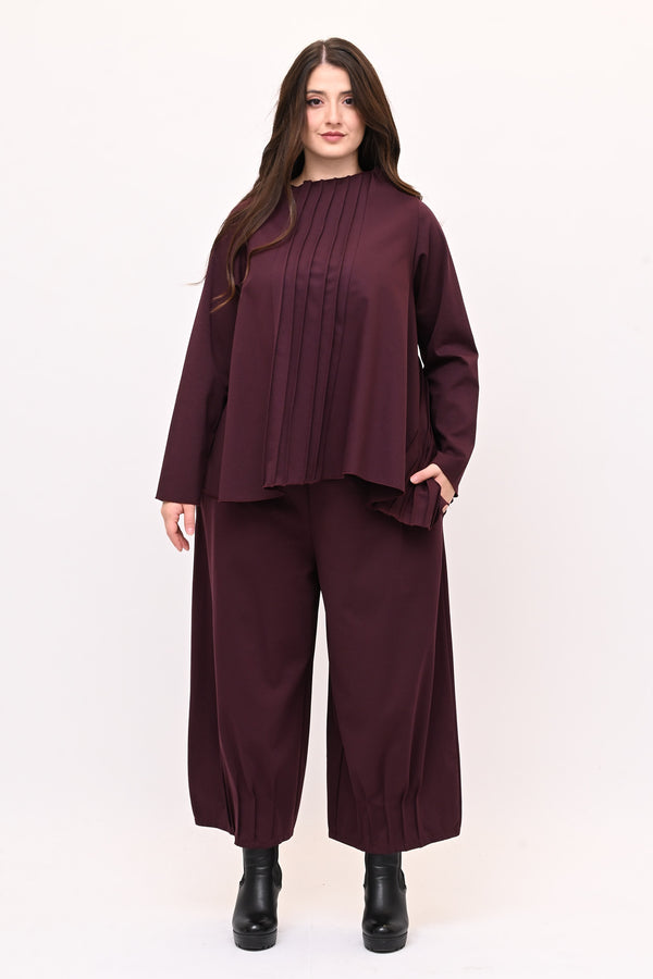 Completo punto Milano cuciture - Vino