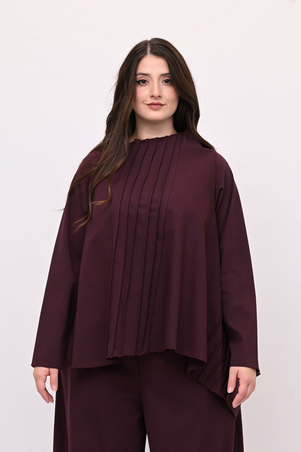 Completo punto Milano cuciture - Vino