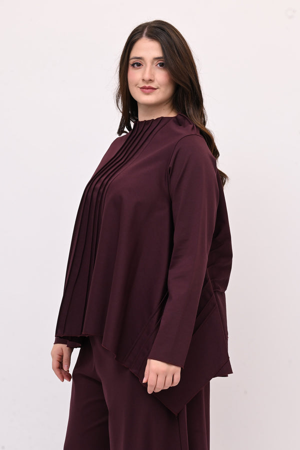 Completo punto Milano cuciture - Vino