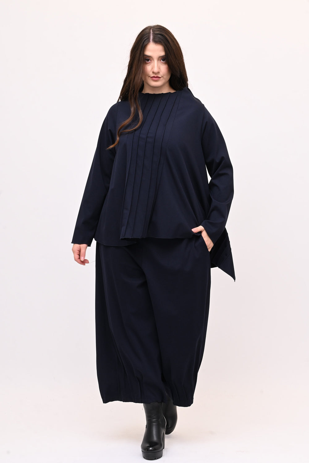 Completo punto Milano cuciture - Blu