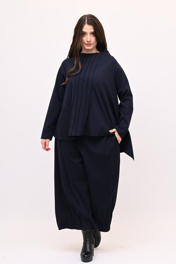 Completo punto Milano cuciture - Blu