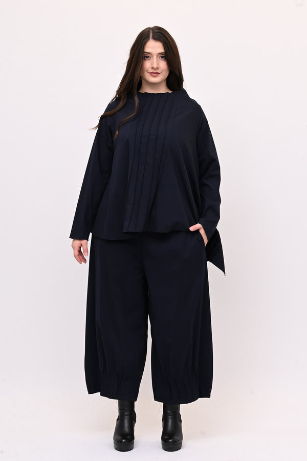 Completo punto Milano cuciture - Blu