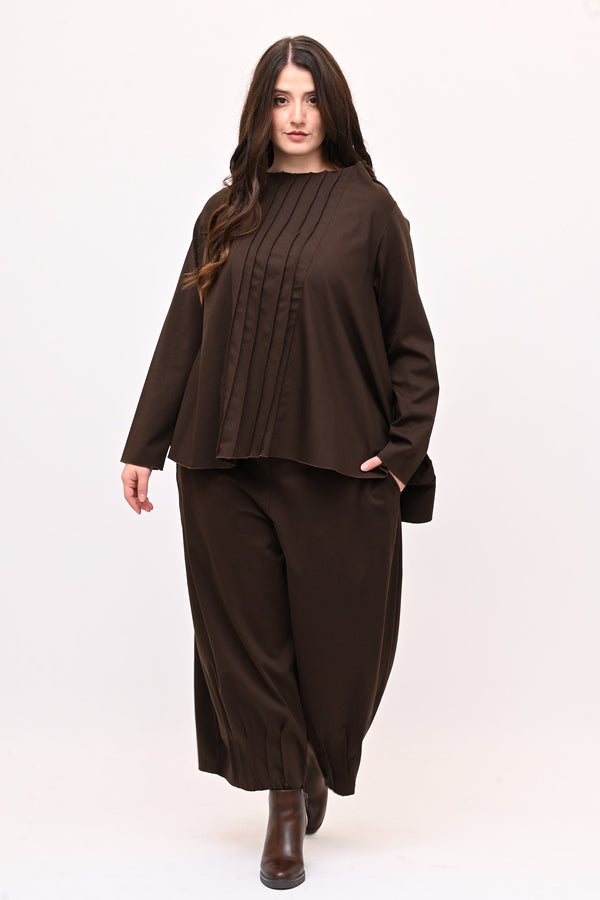 Completo punto Milano cuciture - Moro