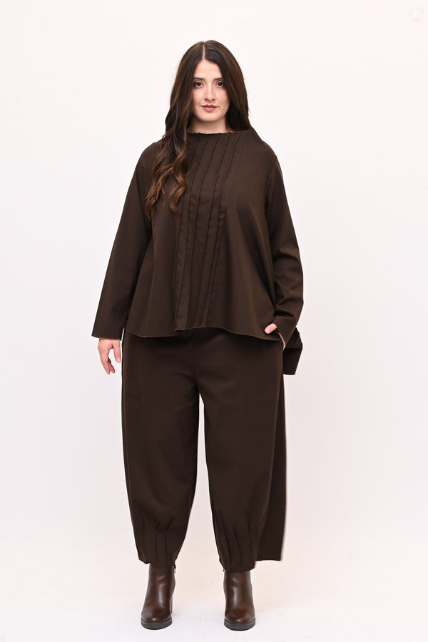 Completo punto Milano cuciture - Moro