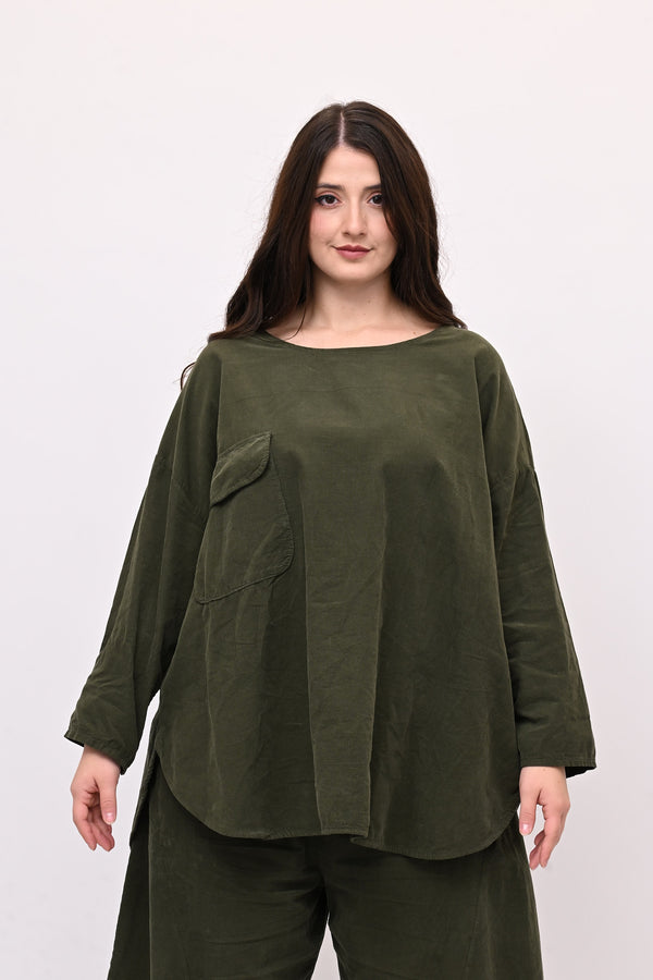 Completo costine tasche - Verde militare