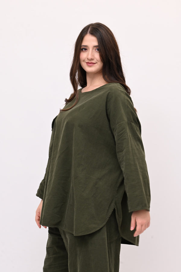 Completo costine tasche - Verde militare