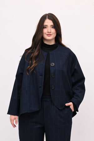 Completo fustagno quadri - Blu