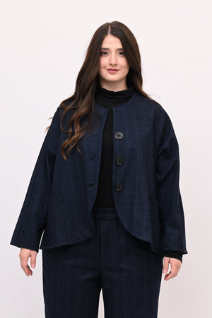 Completo fustagno quadri - Blu