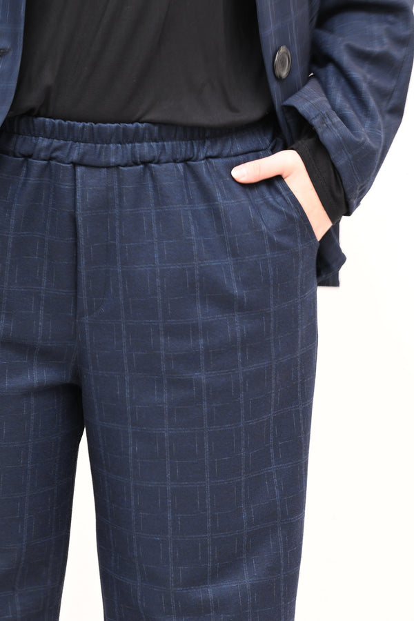 Completo fustagno quadri - Blu