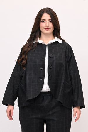 Completo fustagno quadri - Nero