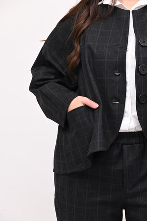 Completo fustagno quadri - Nero