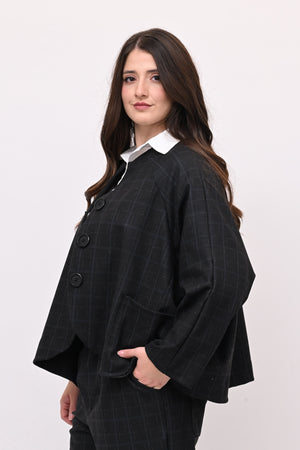 Completo fustagno quadri - Nero