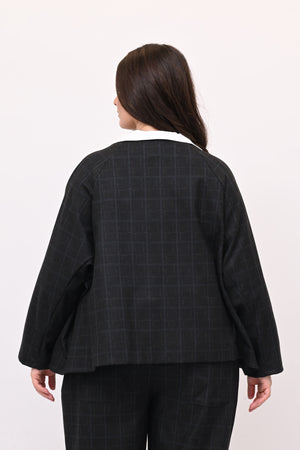 Completo fustagno quadri - Nero