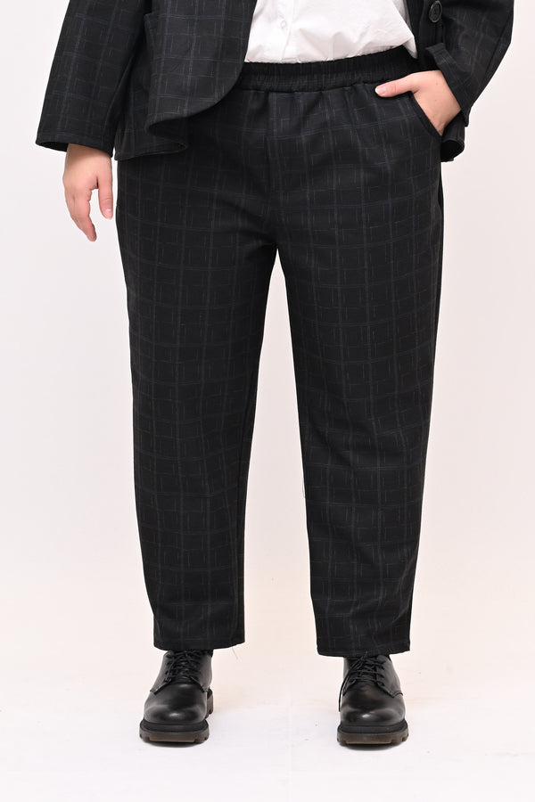 Completo fustagno quadri - Nero