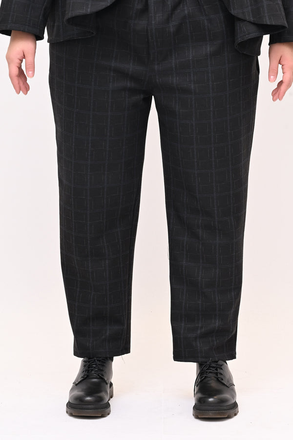 Completo fustagno quadri - Nero